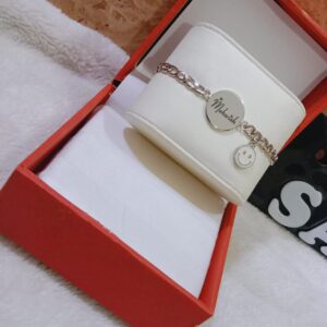 Customizable Silver-Plated Coin Bracelet – Personalized Style with Two Hanging Options