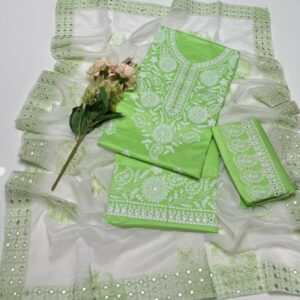 New Arrival 2025: Elegant Lawn Cotton 3-Piece Embroidered Dress Set