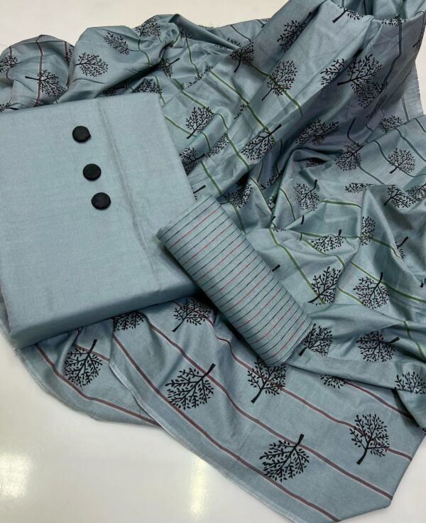Fresh Summer Lawn 3-Piece Suit – Elegant Prints with Comfortable Plain Shirt - Image 9
