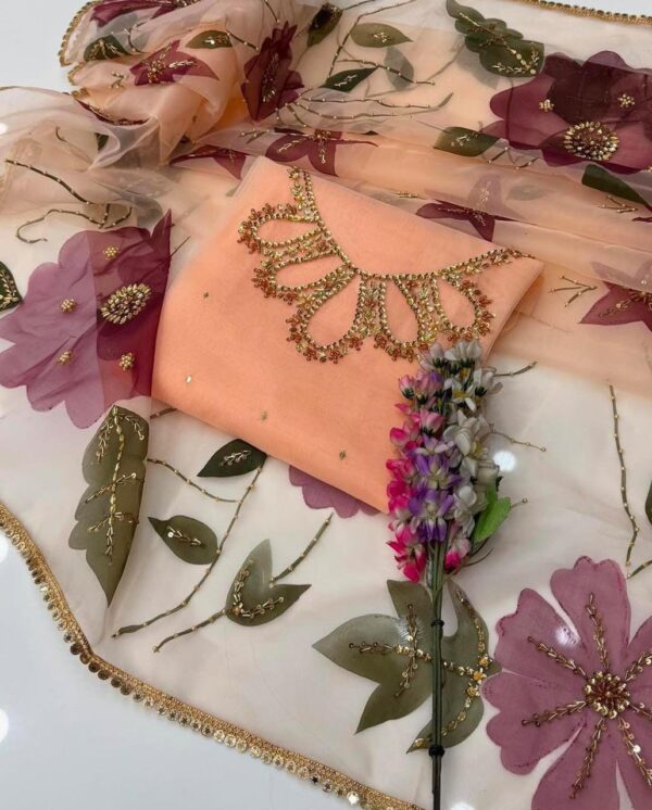 Exclusive Heavy Embroidered Dupatta Set – Handmade Elegance in 8 Stunning Colors - Image 2