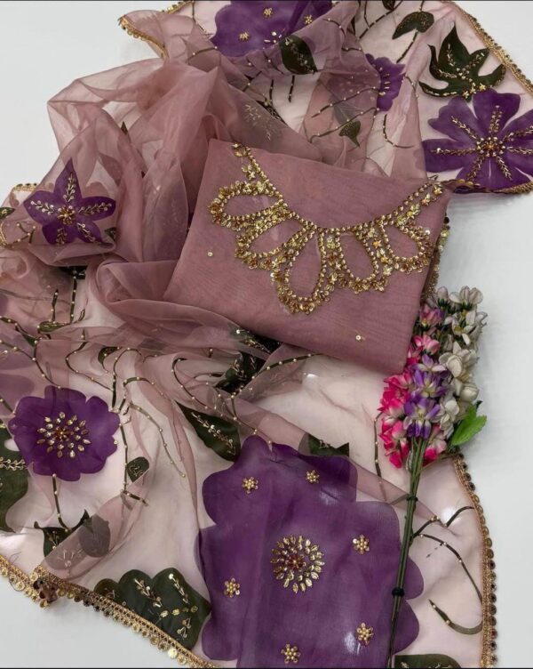 Exclusive Heavy Embroidered Dupatta Set – Handmade Elegance in 8 Stunning Colors - Image 7