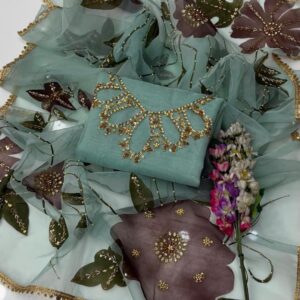 Exclusive Heavy Embroidered Dupatta Set – Handmade Elegance in 8 Stunning Colors