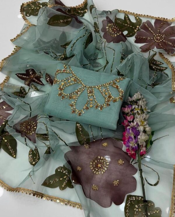 Exclusive Heavy Embroidered Dupatta Set – Handmade Elegance in 8 Stunning Colors