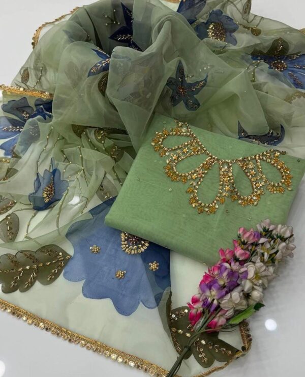 Exclusive Heavy Embroidered Dupatta Set – Handmade Elegance in 8 Stunning Colors - Image 8
