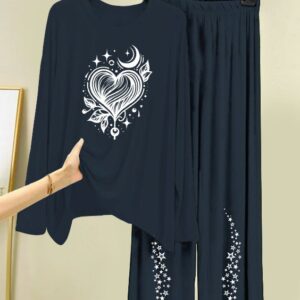 New Cotton Jersey Printed Night Suit – Maroon Elegance for Just 1350