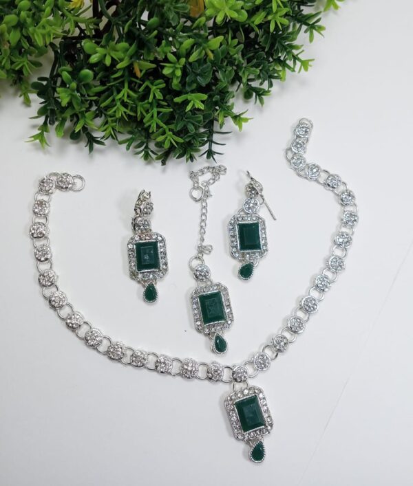 Elegant Bachkana Necklace Set – Stunning Barik Stone Design in 11 Colors - Image 5