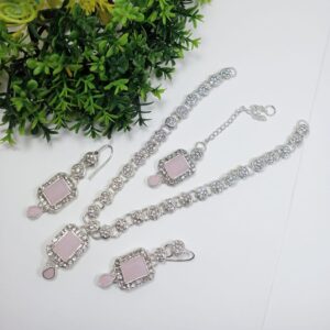 Elegant Bachkana Necklace Set – Stunning Barik Stone Design in 11 Colors