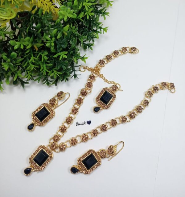 Elegant Bachkana Necklace Set – Stunning Barik Stone Design in 11 Colors - Image 9