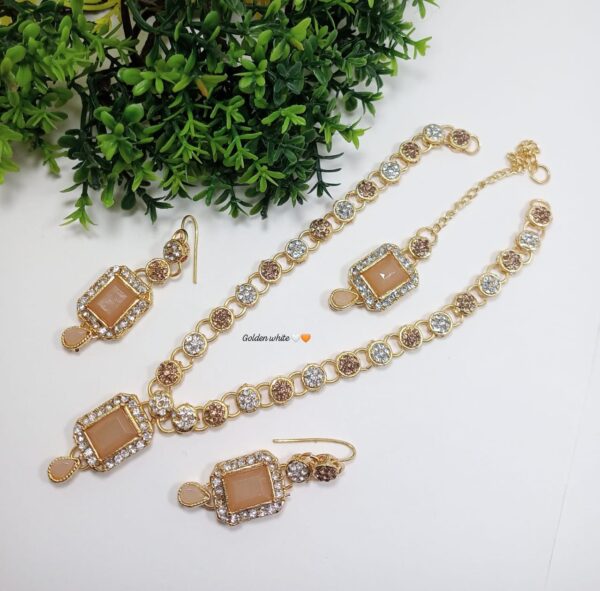 Elegant Bachkana Necklace Set – Stunning Barik Stone Design in 11 Colors - Image 10