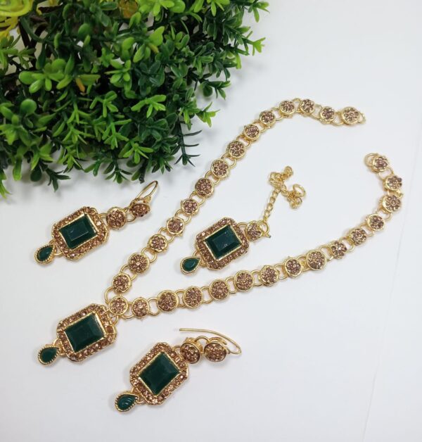 Elegant Bachkana Necklace Set – Stunning Barik Stone Design in 11 Colors - Image 2