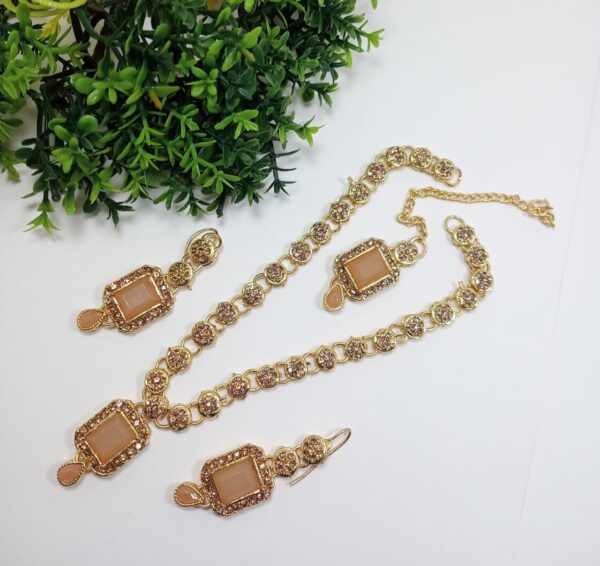 Elegant Bachkana Necklace Set – Stunning Barik Stone Design in 11 Colors - Image 6