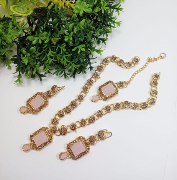 Elegant Bachkana Necklace Set – Stunning Barik Stone Design in 11 Colors - Image 8