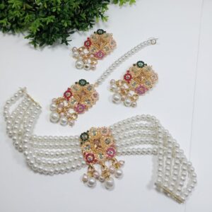 Chic & Elegant No-Ratan Choker Set – Stylish Multi-Color Designs