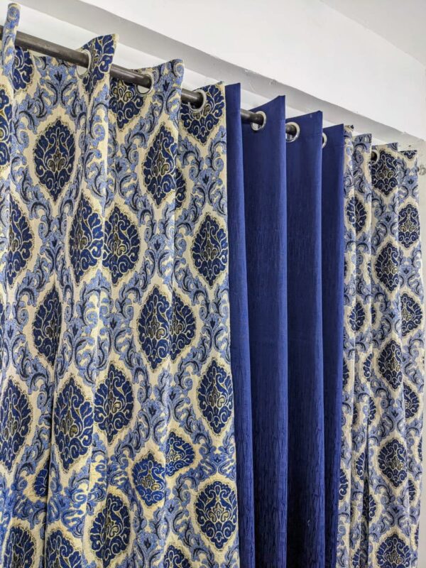 Stylish Velvet Jacquard Curtain Mashup – Elegant 3-Piece Set for Modern Spaces - Image 18
