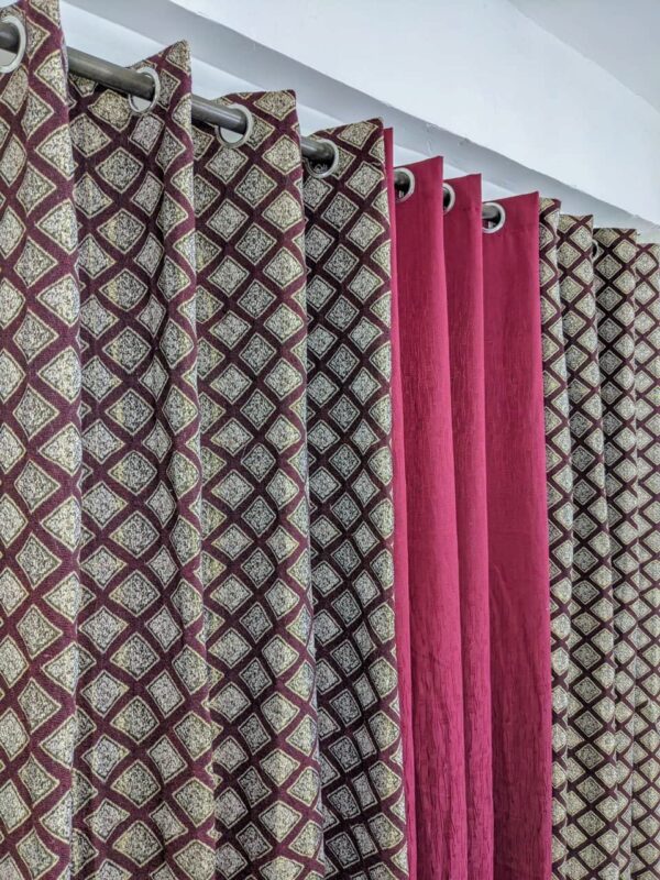 Stylish Velvet Jacquard Curtain Mashup – Elegant 3-Piece Set for Modern Spaces - Image 30