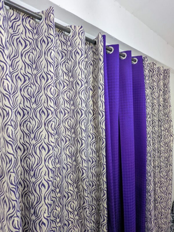 Stylish Velvet Jacquard Curtain Mashup – Elegant 3-Piece Set for Modern Spaces - Image 14