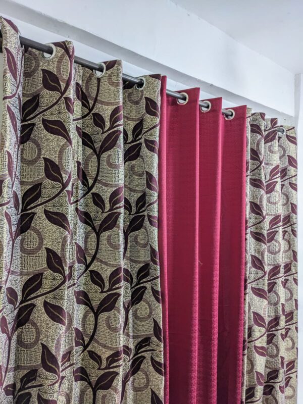Stylish Velvet Jacquard Curtain Mashup – Elegant 3-Piece Set for Modern Spaces - Image 5