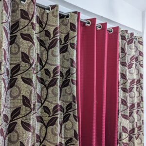Stylish Velvet Jacquard Curtain Mashup – Elegant 3-Piece Set for Modern Spaces