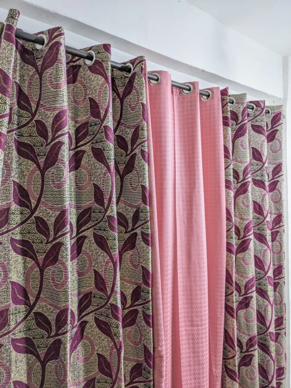 Stylish Velvet Jacquard Curtain Mashup – Elegant 3-Piece Set for Modern Spaces - Image 23