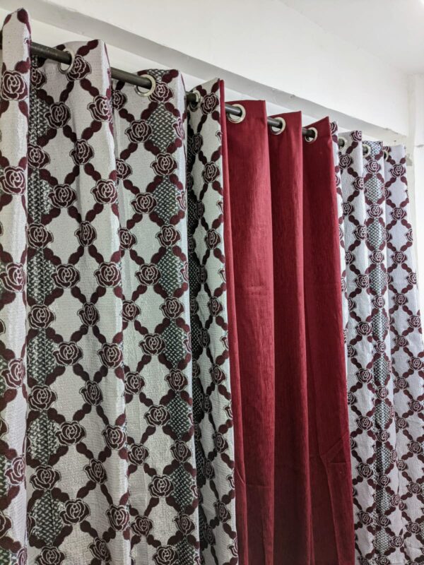 Stylish Velvet Jacquard Curtain Mashup – Elegant 3-Piece Set for Modern Spaces - Image 7