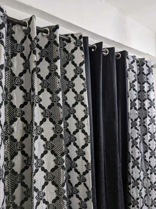 Stylish Velvet Jacquard Curtain Mashup – Elegant 3-Piece Set for Modern Spaces - Image 29