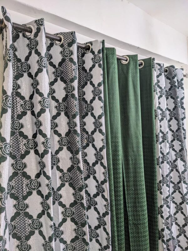 Stylish Velvet Jacquard Curtain Mashup – Elegant 3-Piece Set for Modern Spaces - Image 26
