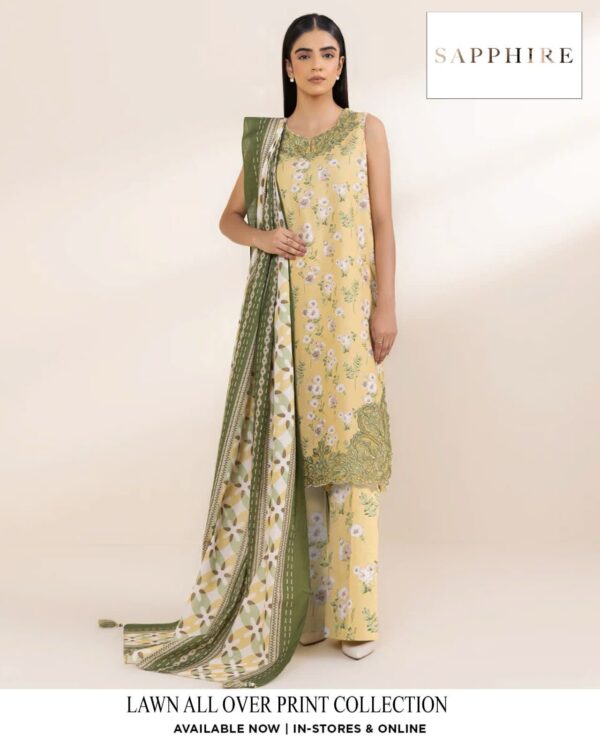 Sapphire x Bareeze Digital Lawn – Exclusive 3PC Elegance - Image 10