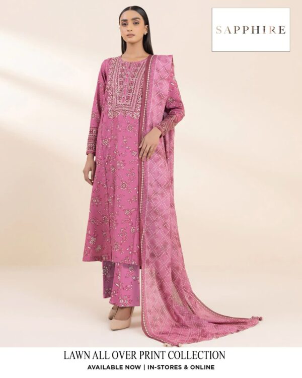 Sapphire x Bareeze Digital Lawn – Exclusive 3PC Elegance - Image 14