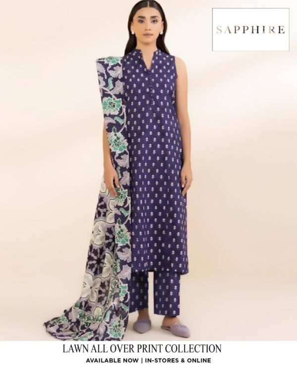 Sapphire x Bareeze Digital Lawn – Exclusive 3PC Elegance - Image 8