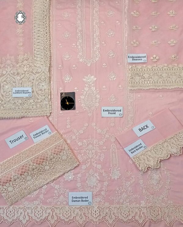 Step Into Elegance with Faiza Saqlain Luxe Lawn Ensemble - Image 5