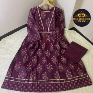 Chic Block Print 2PC Set with Attached Coati – Effortless Style