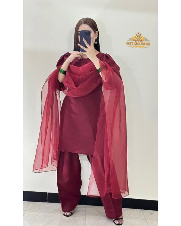 Chic Mehroon Farshi Set in Row Silk – Trending Style Pick - Image 5