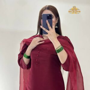 Chic Mehroon Farshi Set in Row Silk – Trending Style Pick