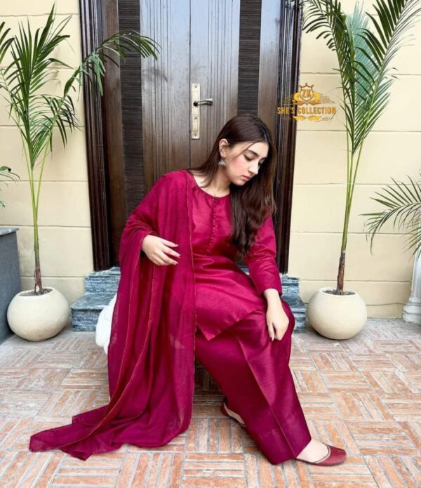 Chic Mehroon Farshi Set in Row Silk – Trending Style Pick - Image 7