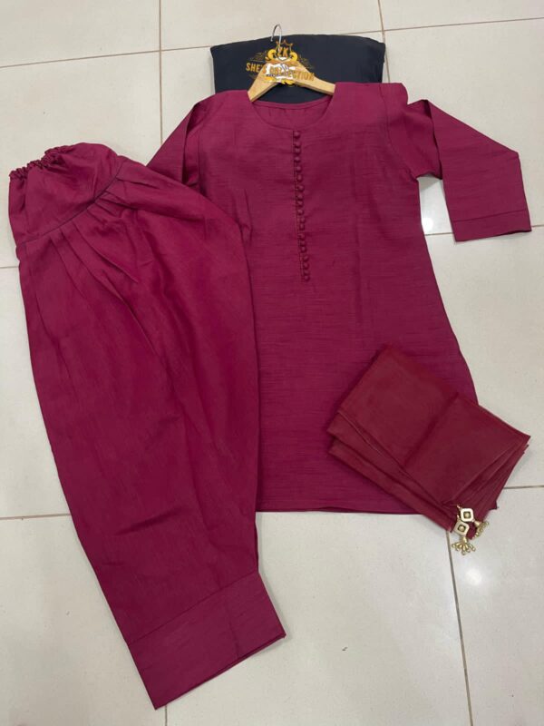 Chic Mehroon Farshi Set in Row Silk – Trending Style Pick - Image 6