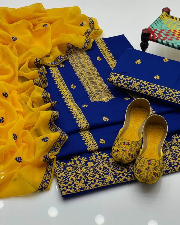 Back in Style – Traditional Embroidered 3-Piece Suit from the Summer 2025 Collection - Image 8