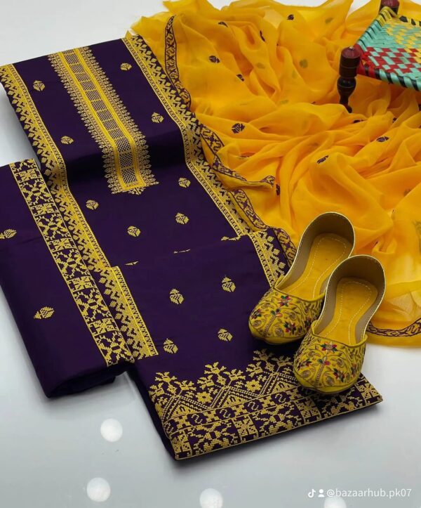 Back in Style – Traditional Embroidered 3-Piece Suit from the Summer 2025 Collection - Image 7