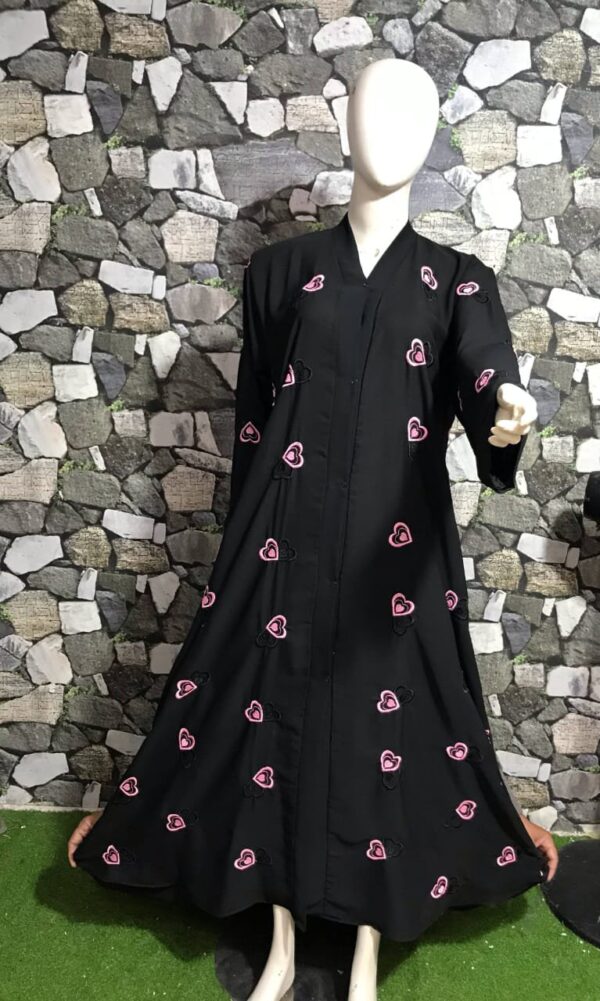 Elegant Embroidered Front Open Abaya – New in Style - Image 2