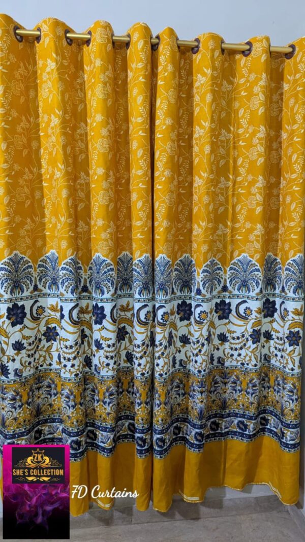 Add a Touch of Luxury with 5D Crystal Cotton Satin Curtain Set