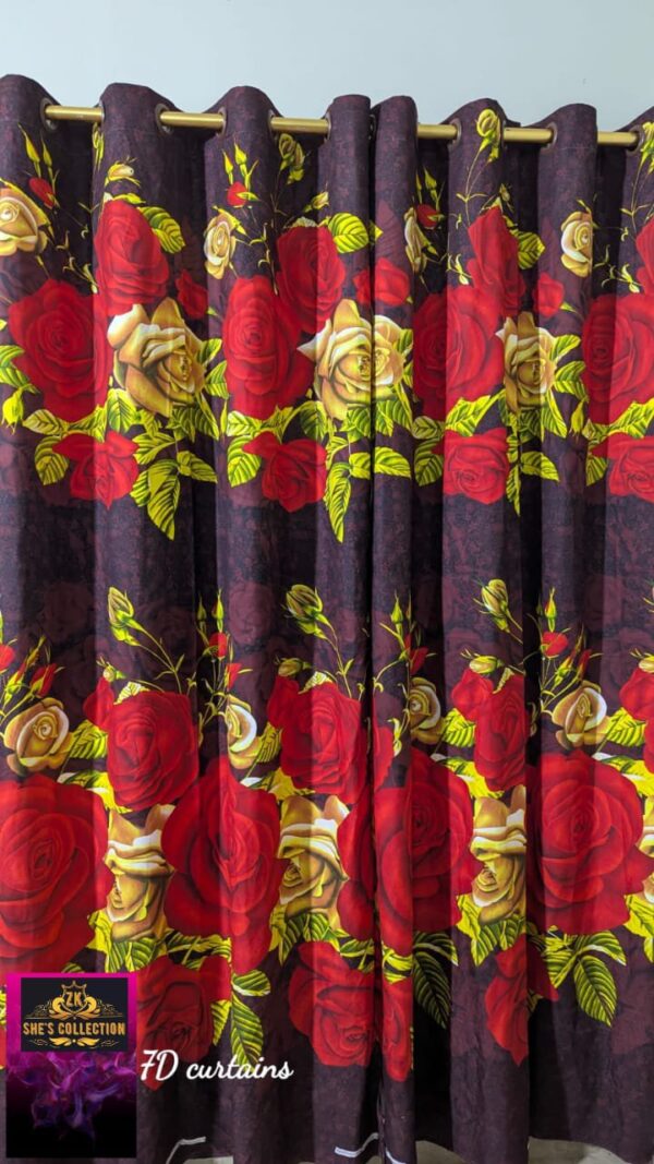 Add a Touch of Luxury with 5D Crystal Cotton Satin Curtain Set - Image 11