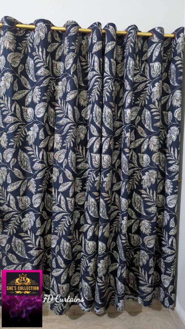 Add a Touch of Luxury with 5D Crystal Cotton Satin Curtain Set - Image 13