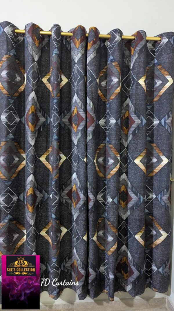 Add a Touch of Luxury with 5D Crystal Cotton Satin Curtain Set - Image 3