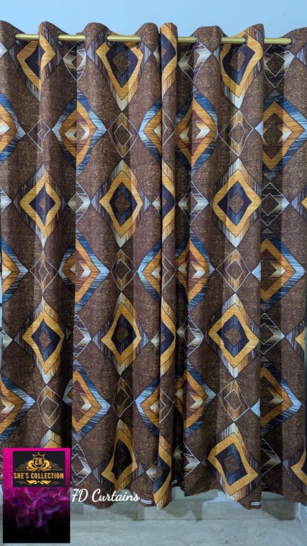Add a Touch of Luxury with 5D Crystal Cotton Satin Curtain Set - Image 2
