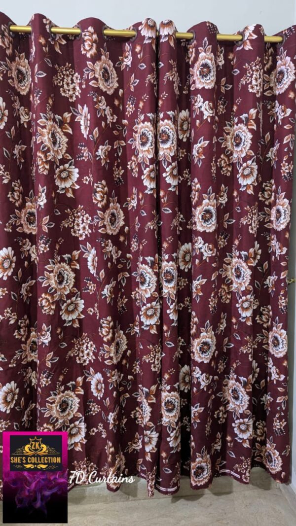 Add a Touch of Luxury with 5D Crystal Cotton Satin Curtain Set - Image 10