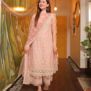 Step Into Elegance with Faiza Saqlain Luxe Lawn Ensemble