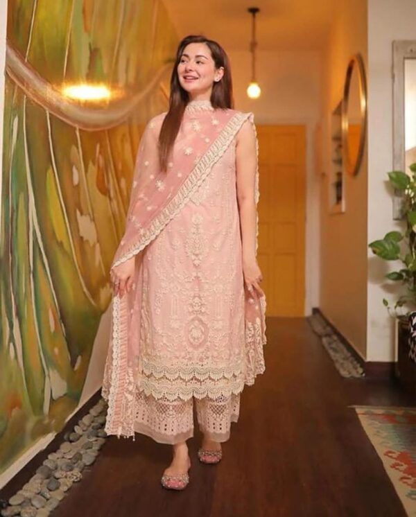 Step Into Elegance with Faiza Saqlain Luxe Lawn Ensemble