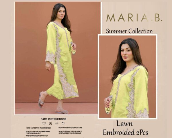 Maria B Embroidered 2-Piece Lawn – Summer 2K25 Signature Styles - Image 10