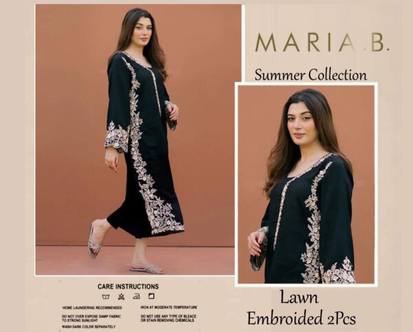 Maria B Embroidered 2-Piece Lawn – Summer 2K25 Signature Styles - Image 13