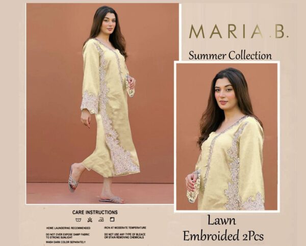 Maria B Embroidered 2-Piece Lawn – Summer 2K25 Signature Styles - Image 12