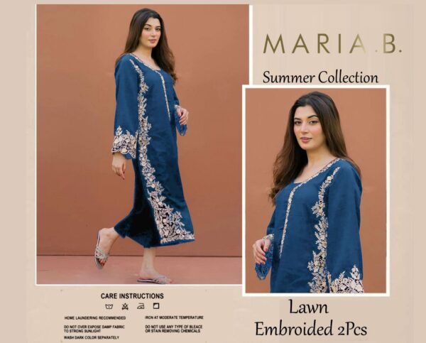 Maria B Embroidered 2-Piece Lawn – Summer 2K25 Signature Styles - Image 8
